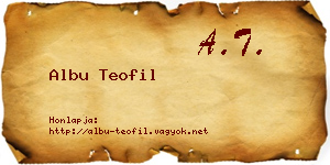 Albu Teofil névjegykártya
